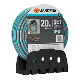 Шланг садовий для поливу Gardena Classic 18005-50 з комплектом для поливу та кронштейном (20 м, 1/2")