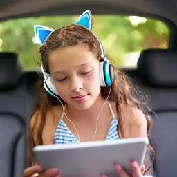 Навушники UFT M+ BL108 White з котячими вушками та підсвіткою - мініатюра 11