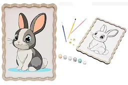 Картина по номерам "Кролик" деревянная, формат А4 Puz-22944 PuzzleOk