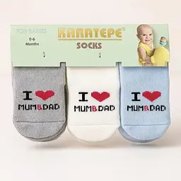Набір бавовняних шкарпеток для новонароджених 0-6 місяців I love dad Turkizctionil Різні кольори 2