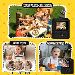 Дитяча моментальна фотокамера GoFunly H11, чорна - мініатюра 3
