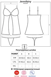 Комплект Obsessive Jennifairy babydoll (Чорний, L/XL) Obsessive 83221 97028 - мініатюра 3