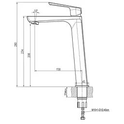 Змішувач для раковини TOPAZ LEXI TL 21203-H57-BL - мініатюра 4