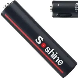 Акумулятор AAA Soshine 1.5V 400 mAh 600 mWh з Type-C зарядкою / Батарейка акумуляторна (18881)
