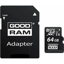 Карта пам'яті Goodram MicroSDXC 64GB class 10 UHS-I + Adapter SD (M1AA-0640R12)