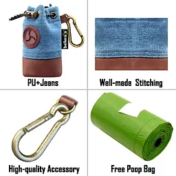 Стильний джинсовий диспенсер для пакетів Bellerata Poop Bag Holder + 1 рулон у комплекті - мініатюра 4