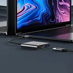 USB-Хаб XO HUB011 3 in 1 TYPE-C Multifunctional Docking Station Матова