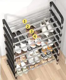 Полиця для взуття метал 4 секції Shoe rack - мініатюра 2