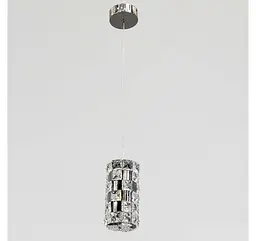 Одинарний кришталевий LED-підвіс Artlight 7715/1A BK, темний хром, 9 Вт