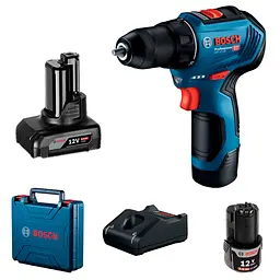 Безщітковий шурупокрут Bosch GSR 12V-30 Professional в чемодані з акб GBA 12V 2х2 Ah та 6 Ah, з/п GAL 12V-40
