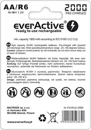 Акумулятор everActive AA/HR06 Ni-MH 2000mAh BL 4шт