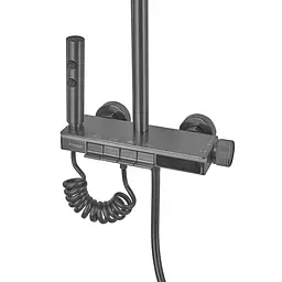 Душева система Champion PBL-009-J з кнопковим перемикачем 4 режими graphite CH6500, Графіт - мініатюра 2