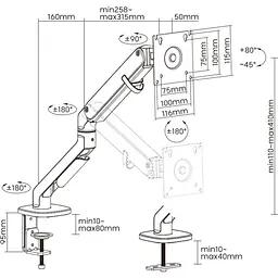 Настільне кріплення для монітора OfficePro MA421S 17-32` Silver [123461] - мініатюра 17