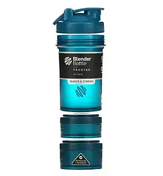 Шейкер спортивний BlenderBottle ProStak 22oz/650 мл з 2-ма контейнерами Navy (PS 22oz Navy) - мініатюра 3