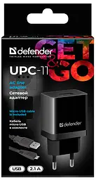 Мережевий зарядний пристрій Defender UPC-11 1xUSB, 5V/2.1А + micro-USB (83556) - мініатюра 3