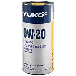 Автомоібльна моторна олива YUKO MAX SYNTHETIC A&A 0W-20 1л 4823110400913