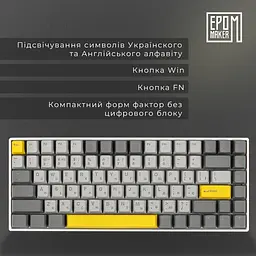 Клавіатура Epomaker EP84 Wisteria Linear White механічна бездротова (EP84-W-WL) - мініатюра 8