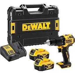 DeWALT Шурупокрут-дриль ударний аккумуляторний DeWALT XR Li-Ion 18В 2х5А·рік 65Нм 0-450·0-1650об/хв кейс ЗП 1.2кг