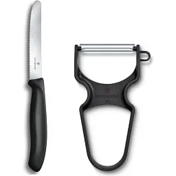 Набір кухонний Victorinox SwissClassic Paring Set 2шт з черв. ручкою (ніж, овочечистка Rapid) у подар.упак. - мініатюра 2