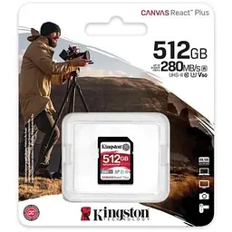 Карта пам'яті Kingston 512GB SDXC class 10 UHS-II U3 Canvas React Plus (SDR2V6/512GB) - мініатюра 3