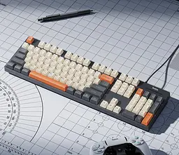 Клавіатура HOCO GM61 дротова мембранна Phantom (3-Color 104 клавіші), USB, (Ukrainian version), сіро-біла з помаранчевим - мініатюра 7