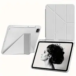 Обкладинка BeCover Ultra Slim Origami Transparent з кріпленням Apple iPad Pro 11" M4 2024 Gray (711690) - мініатюра 2