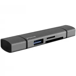 Кардридер Proove Arc Link 3 in 1 (USB3.0 + SD Card + Micro SD Card) silver (HBAL00210014)
