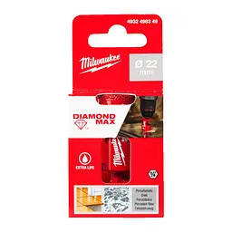Коронка алмазна Diamond Plus/Max MILWAUKEE, діаметр 22,0мм (1/4'' Hex) (свердління з водою) - мініатюра 2