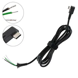 DC кабель живлення для БЖ 100-140W ноутбука TYPE-C L-подібний штекер 3 провода (2x1мм+1x0.5мм) довжина 170см (от БЖ к