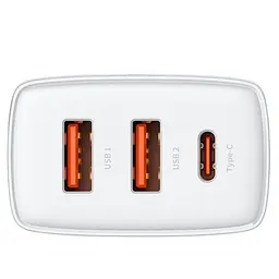 МЗП Baseus Compact Quick Charger 30W QC+PD (2USB-A/1C) (CCXJ-E) Білий - мініатюра 2