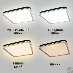 Керована світлодіодна люстра GABO S 90 Вт 505x505x85 мм Чорно-золота ESLLSE - мініатюра 3