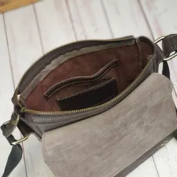 Чоловіча шкіряна сумка через плече GS 23*20*5 см коричнева флотар (ЛА 001 кор Ф) 200 мм - мініатюра 9