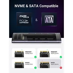 Зовнішня кишеня Ugreen для SSD M.2 (NVMe) M-Key 3.2 Gen2 CM400 Gray (90264) - мініатюра 10