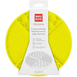 Килимок для злизування і повільного харчування Waudog Silicone 211х211х30 мм жовтий