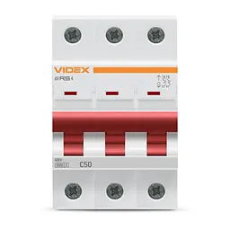Автоматичний вимикач RS4 3п 50А С 4,5кА VIDEX RESIST VIDEX (26537-000) - мініатюра 2