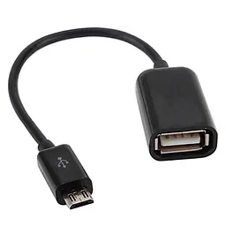 Кабель-перехідник Lapara OTG USB2.0 AF - MicroUSB довжина 0.16 м чорний