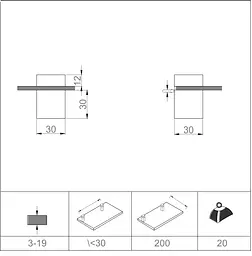 Тримач для полиці Sanwerk REI ZC0000126, Хром - мініатюра 4