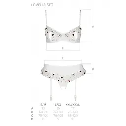 Сексуальний комплект з поясом для панчіх Passion LOVELIA SET XXL/XXXL, white - мініатюра 7
