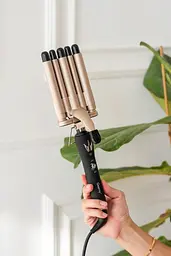 Плойка Geemy GM-2933, для завивки волосся, 5 хвиль, 45 Вт, керамічне покриття, золотиста - мініатюра 2