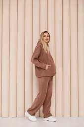 Тепле худі для вагітних та годуючих з потайними блискавками із флісової тканини Buffalo L-XL (46-48) Lullababe мокко - мініатюра 3