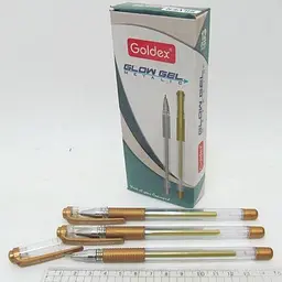 Ручка гелева золота 1.0 мм з гумовим тримачем Glow Gel Metalic Goldex 894