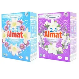 Пральний порошок Almat 2 в 1, універсальний, із пом'якшувачем, 2,6 кг (40 прань)