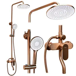 Душова система з виливом Rea Drop brushed copper REA-P7064