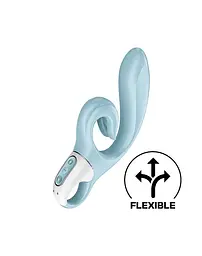 Вібратор-кролик Satisfyer Love Me Blue, гнучкий, відросток з потрійним кінчиком