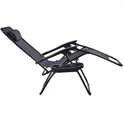 Шезлонг GardenLine Relax Black до 130 кг.! - мініатюра 9