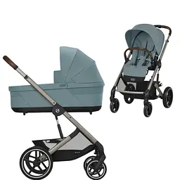 Коляска Cybex Balios S Lux TPE Stormy Blue з бампером + Люлька Cybex S Stormy Blue блакитна 