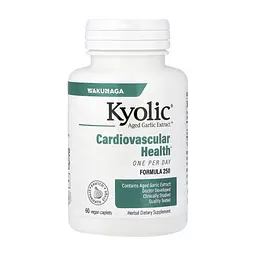 Вітамінно-мінеральний комплекс Kyolic Екстракт часнику, 1000 мг, Aged Garlic Extract, Cardiovascular, 60 веганськ (WAK-25066)
