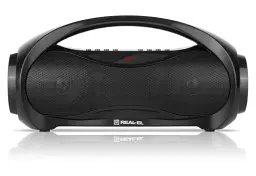 Колонка портативна 2.0 REAL-EL X-713 Black, 2x6 Вт, пластиковий корпус, Bluetooth, MicroSD / USB, FM-приймач, живлення від акумулятора, 1800 мА*ч, керування сверху - мініатюра 2