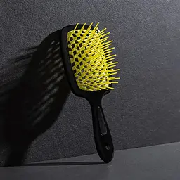 Гребінець щітка для волосся Superbrush Plus Hollow Comb Чорно-жовтий Черно-желтый 86890 - мініатюра 2