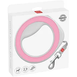 Повідець для собак WAUDOG R-leash світловідбиваюча стрічка XS-M до 40 кг 2.9 м рожевий (81277) - мініатюра 2